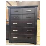 Black 5-drawer Chest with Stainless Pulls
