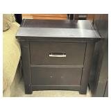 Dark Brown, Two-drawer Nightstand Missing Handle