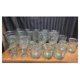 18pc. Libbey Spanish green water glassware.
