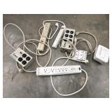 Tote full Power strip cords with multiple outlets