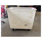 Large white utility cart 2 wheels are rusted need