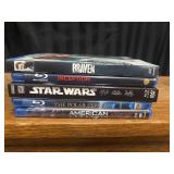 5 Blue Ray DVD movies- Star Wars, Inception, Etc.