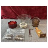 Bundle of wine corks, coasters, Anchor Hocking