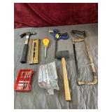 Bundle of tools black rubber mallet with a solid