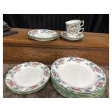 19pc Royal Doulton Floradora Green dish set.