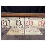 FOUR 1970s Mississippi License Plates Car Tags