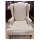 Classic Wingback Accent Chair Patterned Upholstery