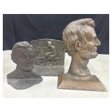 Book ends, profile of President Abraham Lincoln,