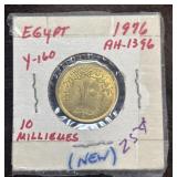 1976 Egyptian 10 Milliemes Coin