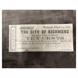 1862 10 Cent Scrip Note issued by the City of