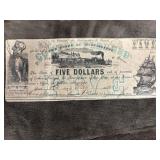 1862 $5 State of Mississippi "Cotton Pledged"