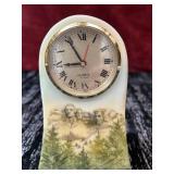 Handpainted Mount Rushmore Table Clock Signed by