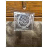 1 troy ounce, .999 fine silver, modeled after the