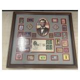 Framed collection likely features Lincoln