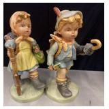L. Herring 1989 Boy & Girl Hand-painted Figurines