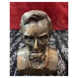 Bronze Abraham ABE Lincoln Bust head coin bank