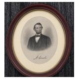 Vintage Abraham Lincoln framed portrait.