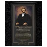 Abraham Lincoln "Perseverence" 12in Poster Framed