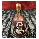 Vintage Bohemian ruby red crystal bell features