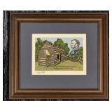 Abraham Lincoln Birthplace Framed Cross-Stitch