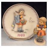 1980 Goebel Hummel "Girl With School Bag" plate.