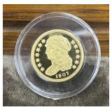 COPY 1807 Capped Bust Half Eagle $5 gold coin.