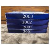 Four Proof Sets United States Coins Half Dollar,