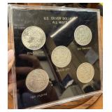 5pc Collection Morgan Silver Dollars U.S. Coins