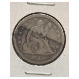 1843-o US Seated Liberty Quarter Half-Dollar Coin