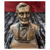 Vintage Brass Bust Abraham Lincoln Trust & Savings