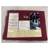 Display features small brass buttons featuring