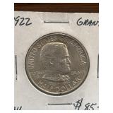 1922 U.S. Grant Memorial Commemorative Half