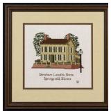 Framed Cross-Stitching of Abraham Lincoln