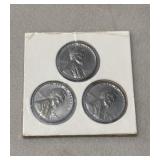 3-coin set 1943 US Lincoln wheat Pennies