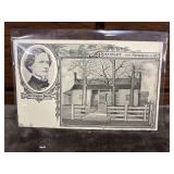 Vintage postcard depicting the birthplace of