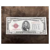 Series 1928 $5 United States Note, identifiable