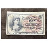 United States 10-cent "Fractional Currency" note,