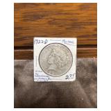 1922-D Peace Silver Dollar, minted in Denver. 90%