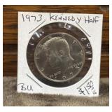 United States Kennedy half dollar, featuring the