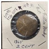 United States Two-Cent Piece, a coin minted from