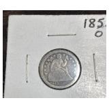 1852 United States Seated Liberty Dime 10 Cent