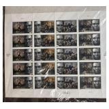 Full pane of 20 United States postage stamps