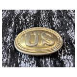 Authentic , original Union "US" oval belt buckle.