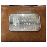 Abraham Lincoln 1oz .999 Fine Silver Art Bar from