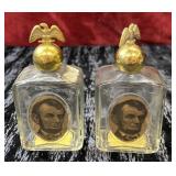 2 Vintage Avon Abraham Lincoln Cologne Bottles