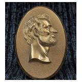 Oval Bronze Cameo Plaque Abraham Lincoln by