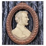 Vintage Bronze Abraham Lincoln Cameo Style Oval