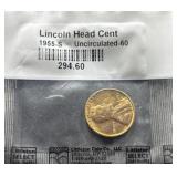 Lincoln Wheat Cent 1955-s. Uncirculated (Xf).