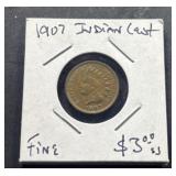 USA Indian Head Cent 1907.(vf).