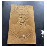 Antique 1907 leather-embossed Lincoln postcard.